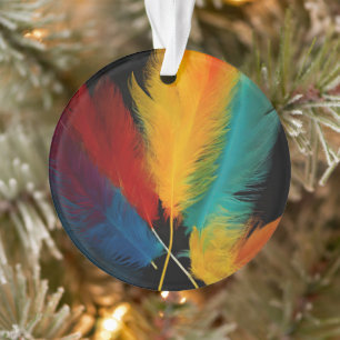 Southwest Feather Abstract Ornament