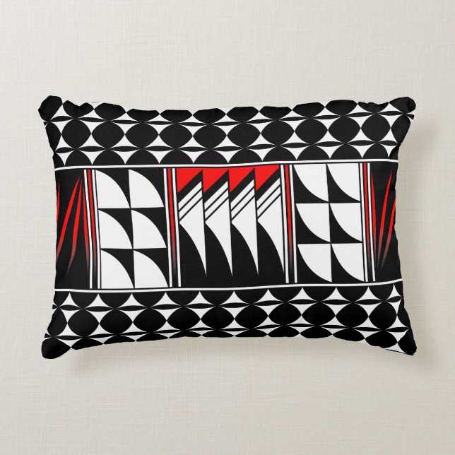 Southwest Feather Blessing in Red Decorative Cushion (Front)