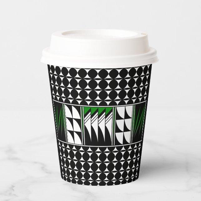Southwest Feather Blessings in Green Paper Cups (Front)