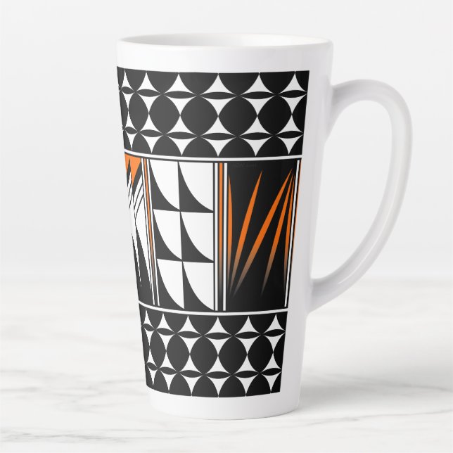 Southwest Feather Blessings in Orange Latte Mug (Right)