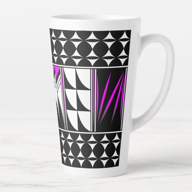 Southwest Feather Blessings in Pink Latte Mug (Right)