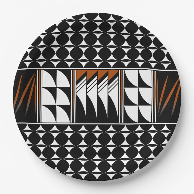 Southwest Feather Blessings Paper Plate (Front)