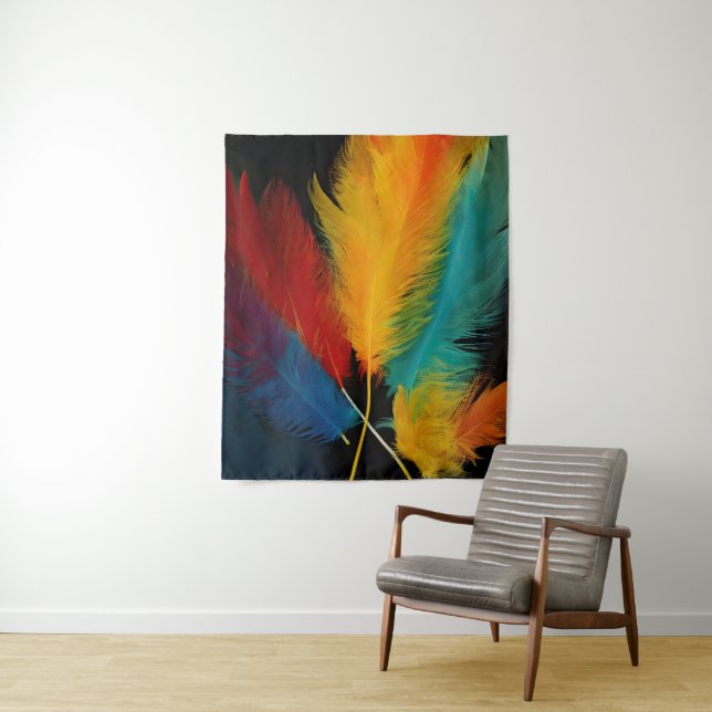 Southwest Feathers 2 Tapestry (In Situ)