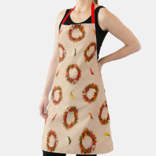 Southwest Festive Colorful Chile Ristra Wreaths Apron