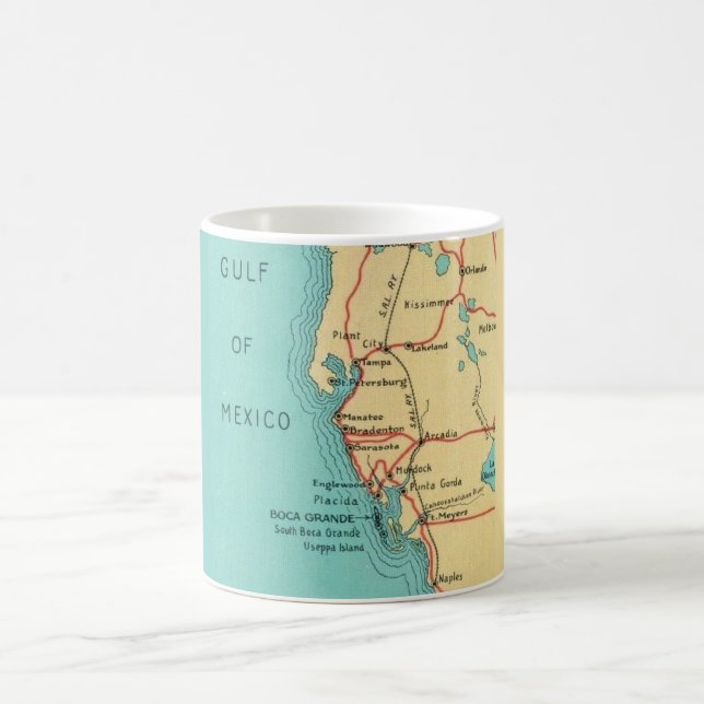 Southwest Florida Vintage Map Postcard Mug (Center)