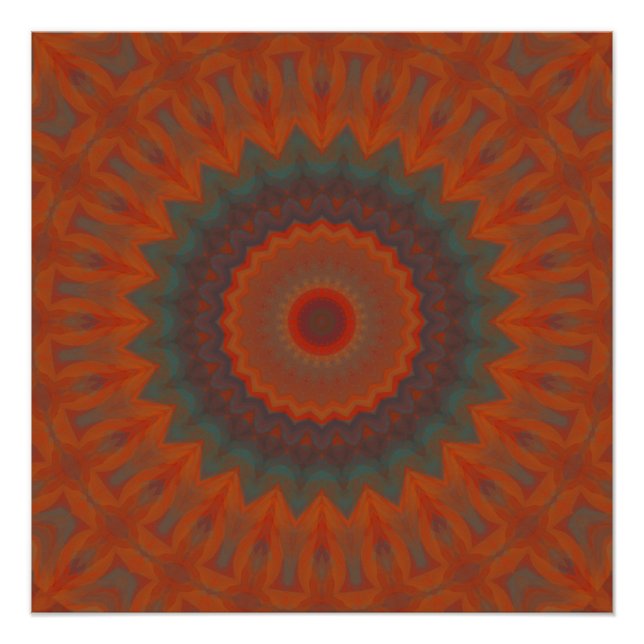 Southwest Flower Mandala Poster (Front)