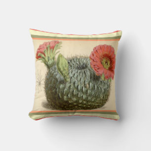 Southwest Flowering Cactus Throw Pillow