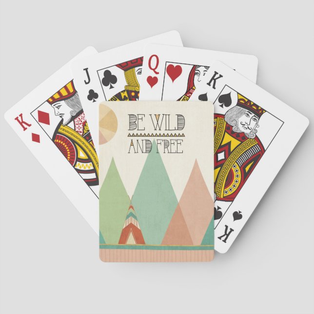 Southwest Geo II| Be Wild and Free Playing Cards (Back)