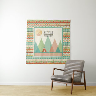 Southwest Geo II  Be Wild and Free Tapestry