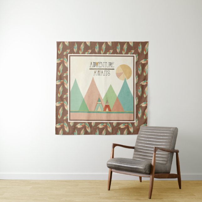 Southwest Geo III | Adventure Awaits Tapestry (In Situ (Horizontal))