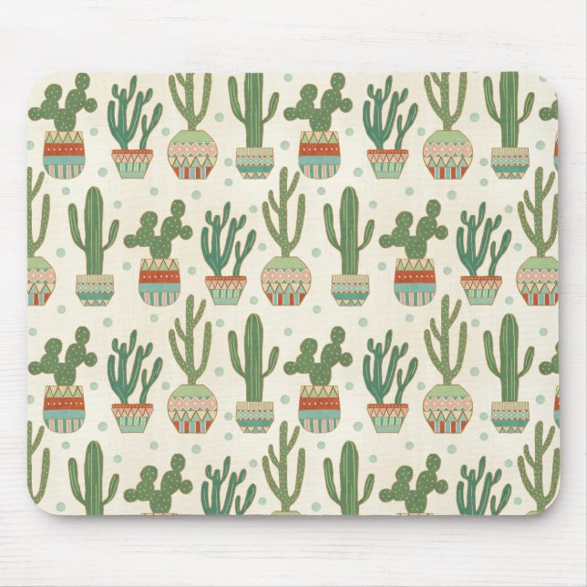 Southwest Geo Step | Cactus Pattern Mouse Mat (Front)