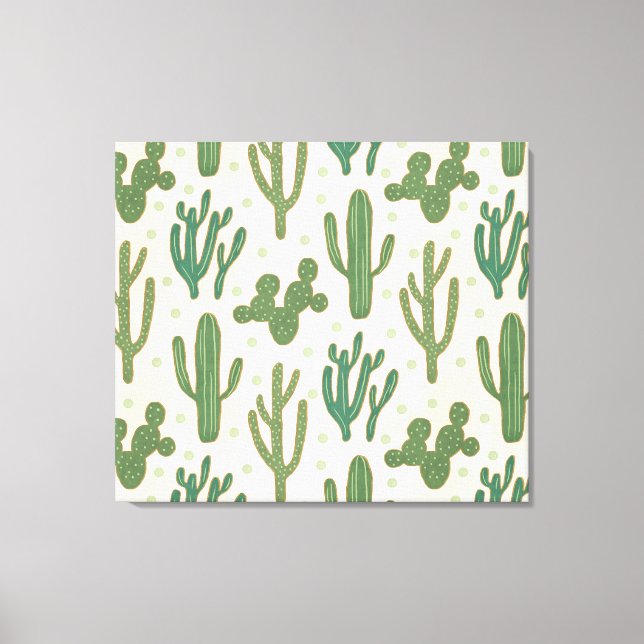 Southwest Geo Step | Desert Cactus Pattern Canvas Print (Front)
