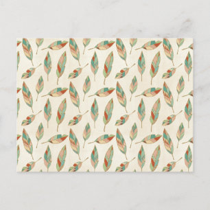 Southwest Geo Step Geometric Feather Pattern Postcard