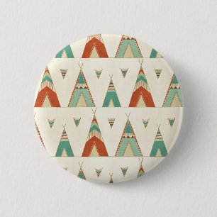 Southwest Geo Step Geometric Teepee Pattern 6 Cm Round Badge