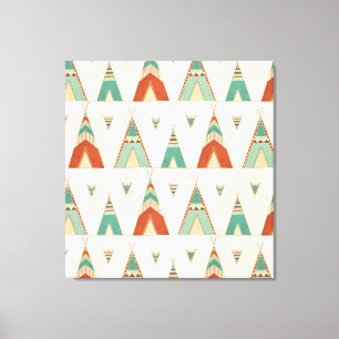 Southwest Geo Step   Geometric Teepee Pattern Canvas Print