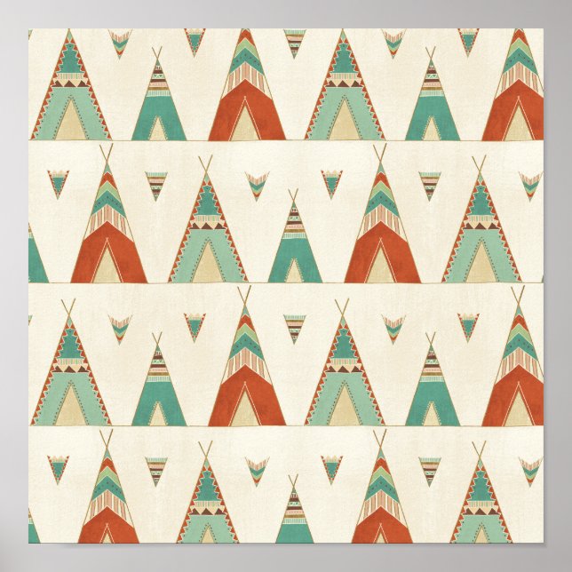 Southwest Geo Step | Geometric Teepee Pattern Poster (Front)