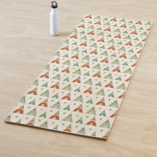 Southwest Geo Step   Geometric Teepee Pattern Yoga Mat