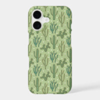 Southwest Geo Step | Green Cactus Pattern