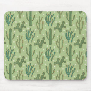 Southwest Geo Step   Green Cactus Pattern Mouse Mat