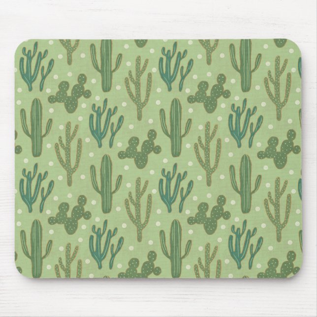 Southwest Geo Step | Green Cactus Pattern Mouse Mat (Front)