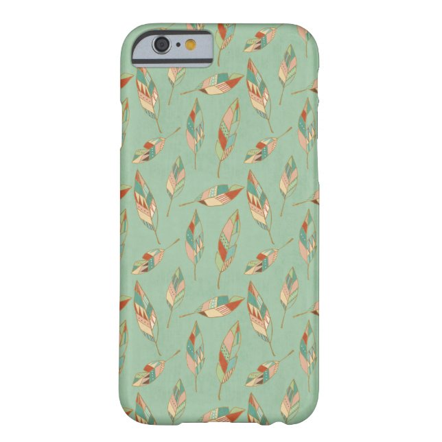 Southwest Geo Step | Green Feather Pattern Case-Mate iPhone Case (Back)