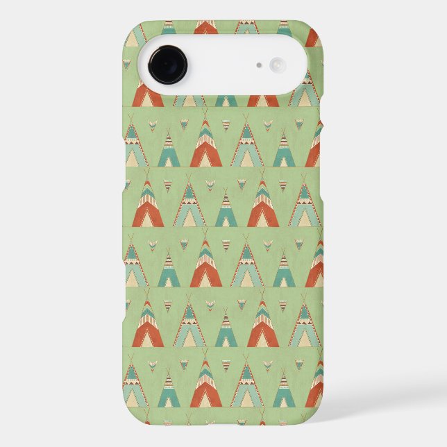 Southwest Geo Step | Green Teepee Pattern Case-Mate iPhone Case (Back)