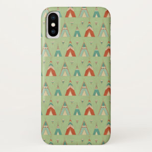 Southwest Geo Step   Green Teepee Pattern iPhone X Case