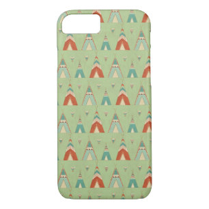 Southwest Geo Step   Green Teepee Pattern iPhone 8/7 Case