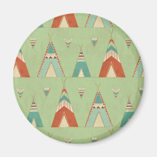 Southwest Geo Step Green Teepee Pattern Magnet
