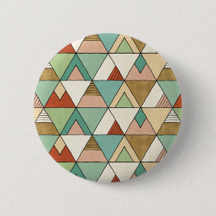 Southwest Geo Step Hand Drawn Tribal Pattern 6 Cm Round Badge