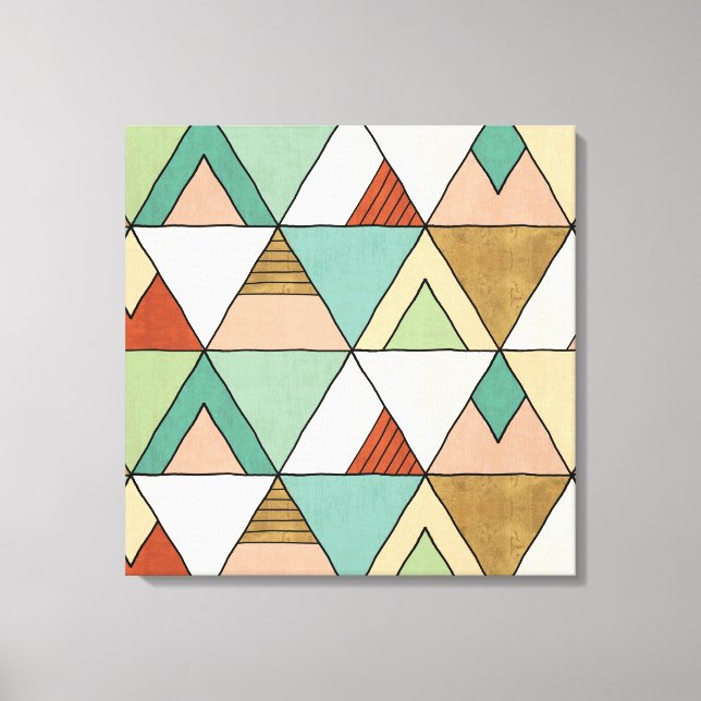 Southwest Geo Step | Hand Drawn Tribal Pattern Canvas Print (Front)