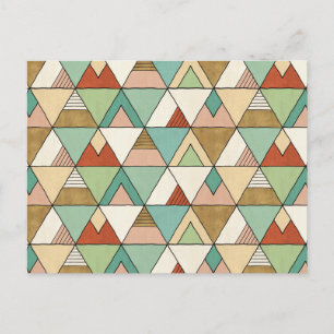 Southwest Geo Step Hand Drawn Tribal Pattern Postcard