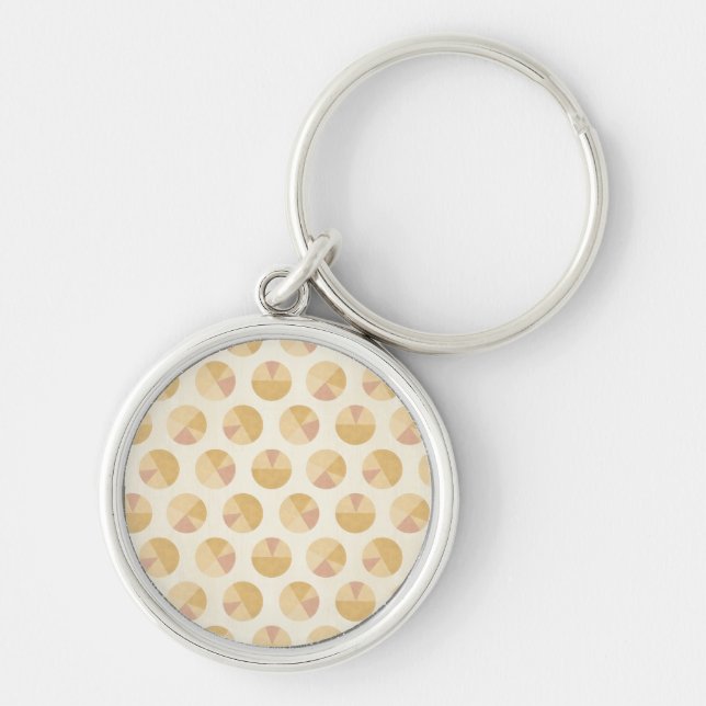 Southwest Geo Step | Orange Circle Pattern Key Ring (Front)