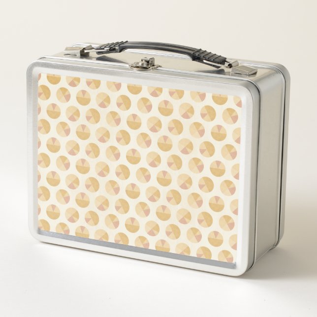 Southwest Geo Step | Orange Circle Pattern Metal Lunch Box (Front)