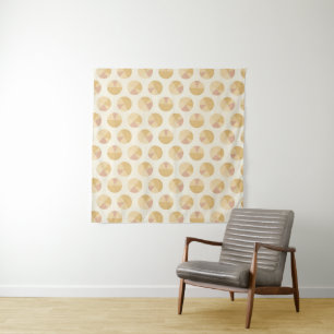 Southwest Geo Step   Orange Circle Pattern Tapestry