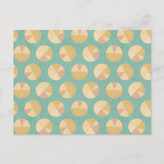 Southwest Geo Step | Orange & Green Circle Pattern Postcard (Front)