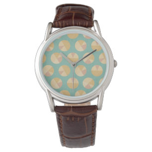 Southwest Geo Step   Orange & Green Circle Pattern Watch