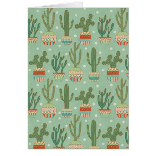 Southwest Geo Step Potted Cactus Pattern