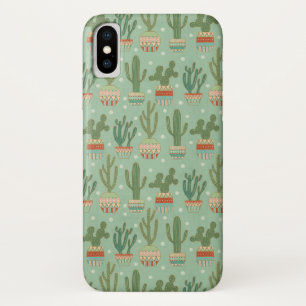 Southwest Geo Step   Potted Cactus Pattern iPhone X Case
