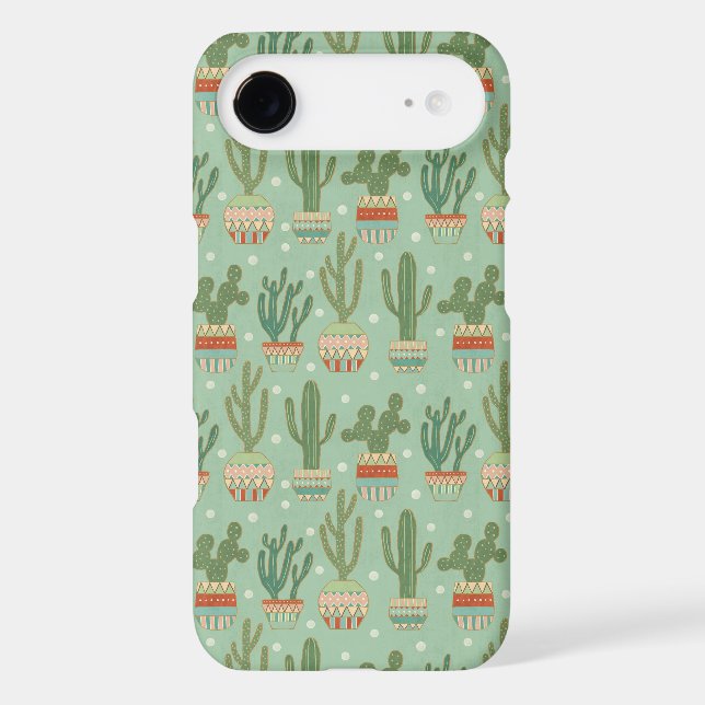 Southwest Geo Step | Potted Cactus Pattern Case-Mate iPhone Case (Back)