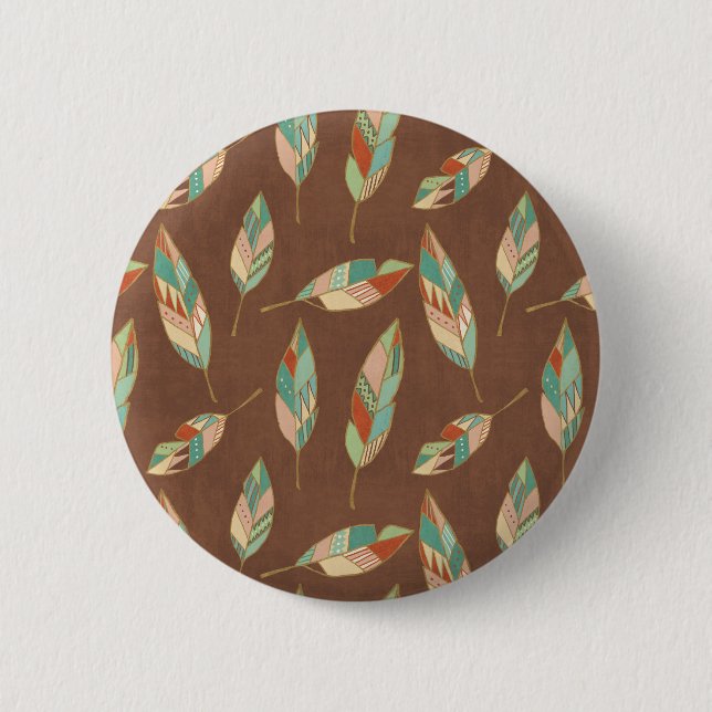 Southwest Geo Step | Southwest Feather Pattern 6 Cm Round Badge (Front)