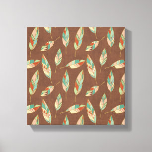 Southwest Geo Step   Southwest Feather Pattern Canvas Print