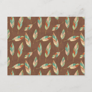 Southwest Geo Step   Southwest Feather Pattern Postcard