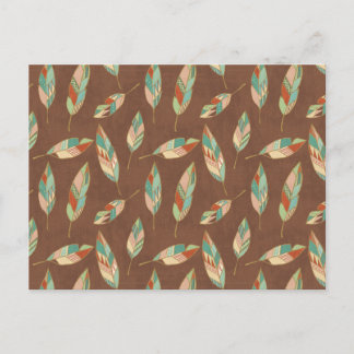 Southwest Geo Step | Southwest Feather Pattern Postcard