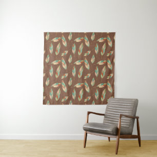 Southwest Geo Step   Southwest Feather Pattern Tapestry