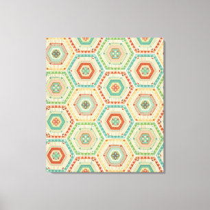 Southwest Geo Step   Southwest Hexagon Pattern Canvas Print