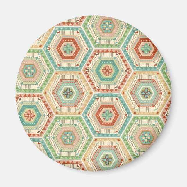 Southwest Geo Step | Southwest Hexagon Pattern Magnet (Front)