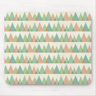 Southwest Geo Step Teal & Coral Triangles Mouse Mat