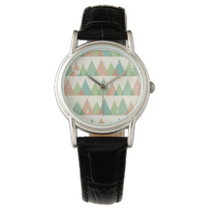 Southwest Geo Step   Teal & Coral Triangles Watch