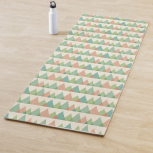 Southwest Geo Step   Teal & Coral Triangles Yoga Mat